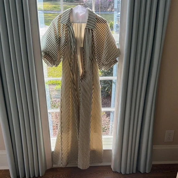 THML Striped Maxi Dress in White and Black - Picture 2 of 2